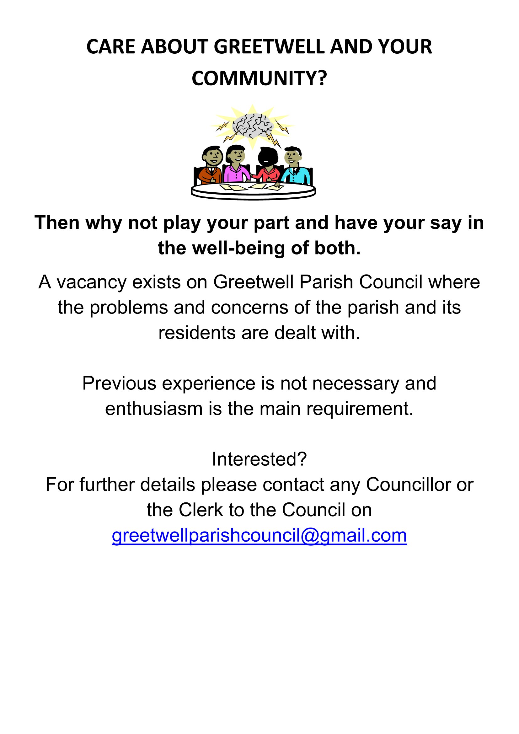 Poster for Councillor Vacancy